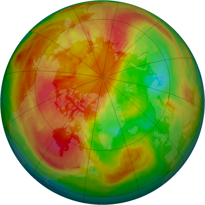 Arctic ozone map for 09 March 2003